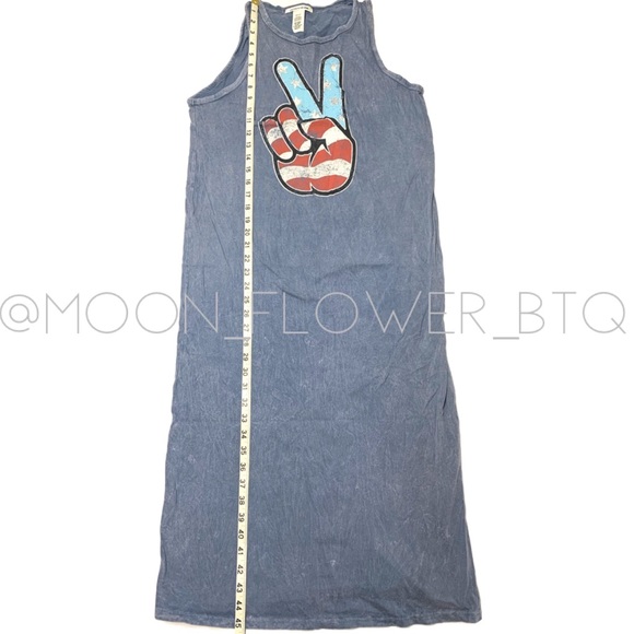 Mineral Wash American Flag Peace Tank Top Dress - Picture 10 of 14